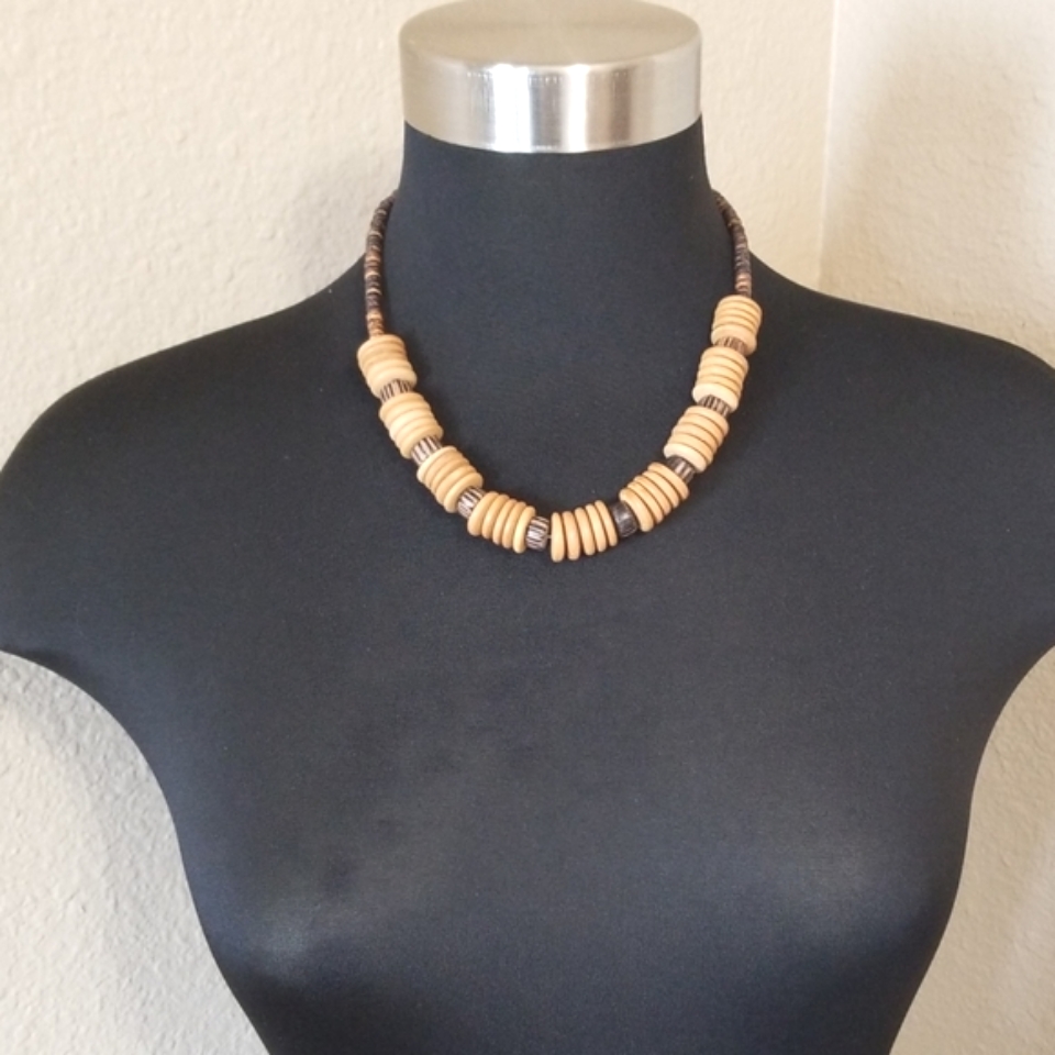 Wood Rings Bead Necklace